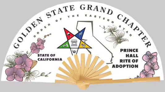 CUSTOM FAN FEATURING ORDER OF THE EASTERN STAR LOGO